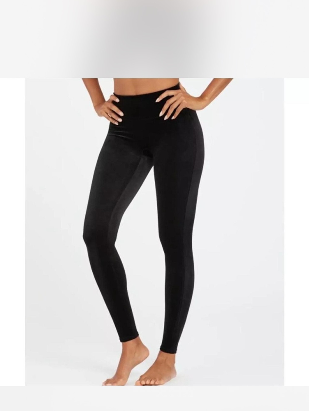SPANX Black High-Waisted velvet Leggings